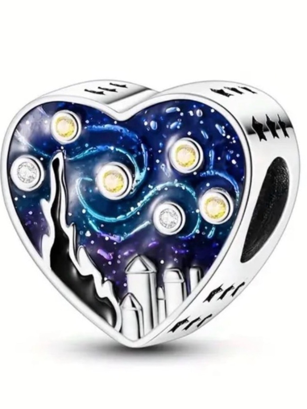 S925 Vincent Van Gogh Starry Night Pandora Style Charm